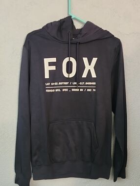 Fox Black Hoodie with Bold White FOX Logo